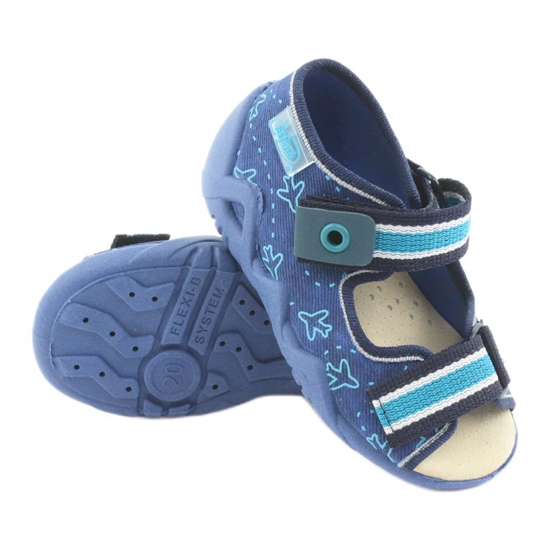 Befado Kinderschuhe 350P004 navy blau blau grün 3