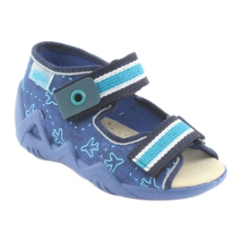 Befado Kinderschuhe 350P004 navy blau blau grün 1