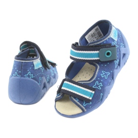 Befado Kinderschuhe 350P004 navy blau blau grün 4