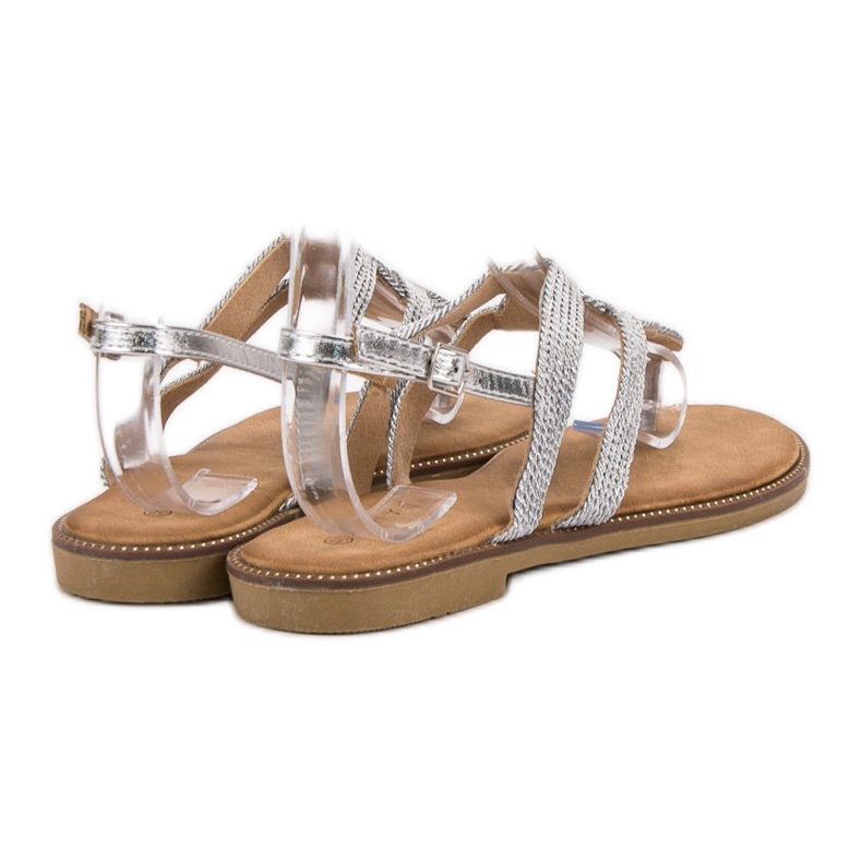 Erynn Silberne japanische Sandalen grau 2