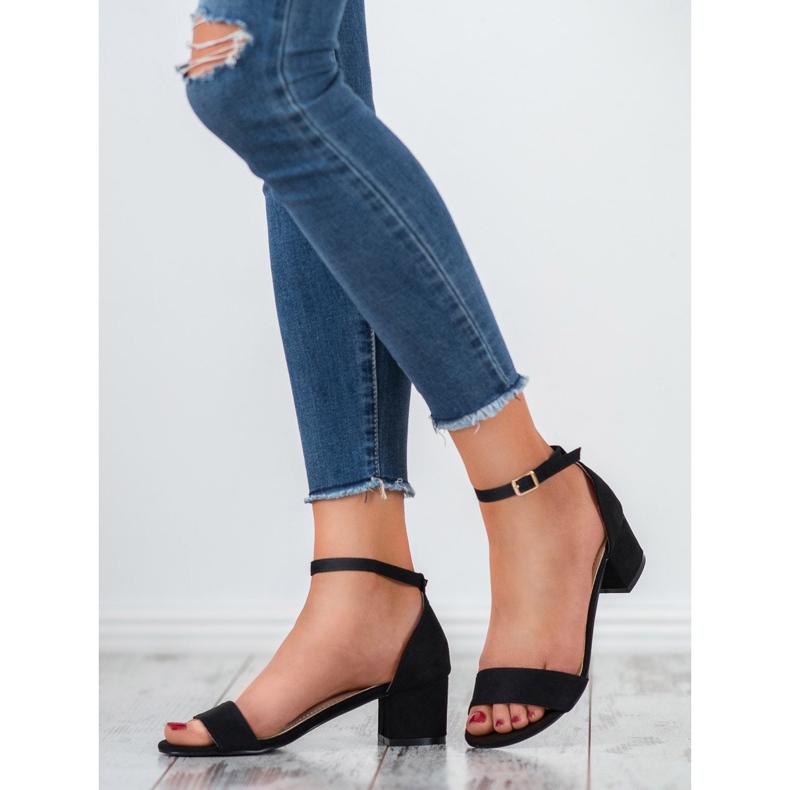 SHELOVET Klassische schwarze Sandalen 2