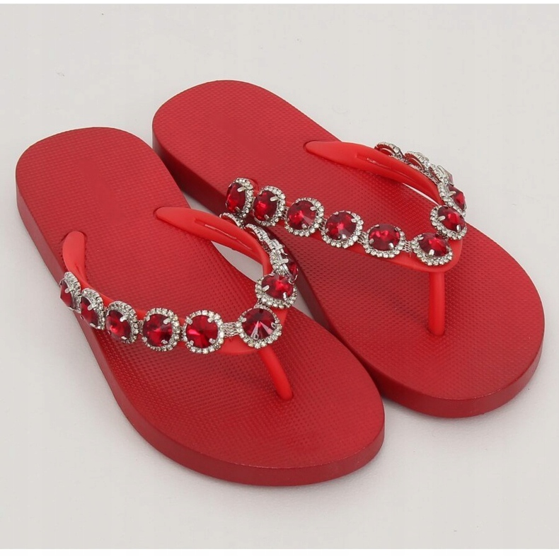 Elegante Flip-Flops mit JH69 Red Steinen rot 1