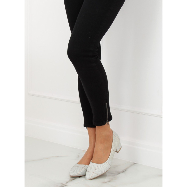 Pumps in silber kariert CC207P Silver grau 1