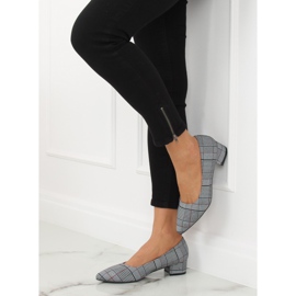 Schwarze Pumps mit Karomuster CC207P Schwarz grau mehrfarbig 1