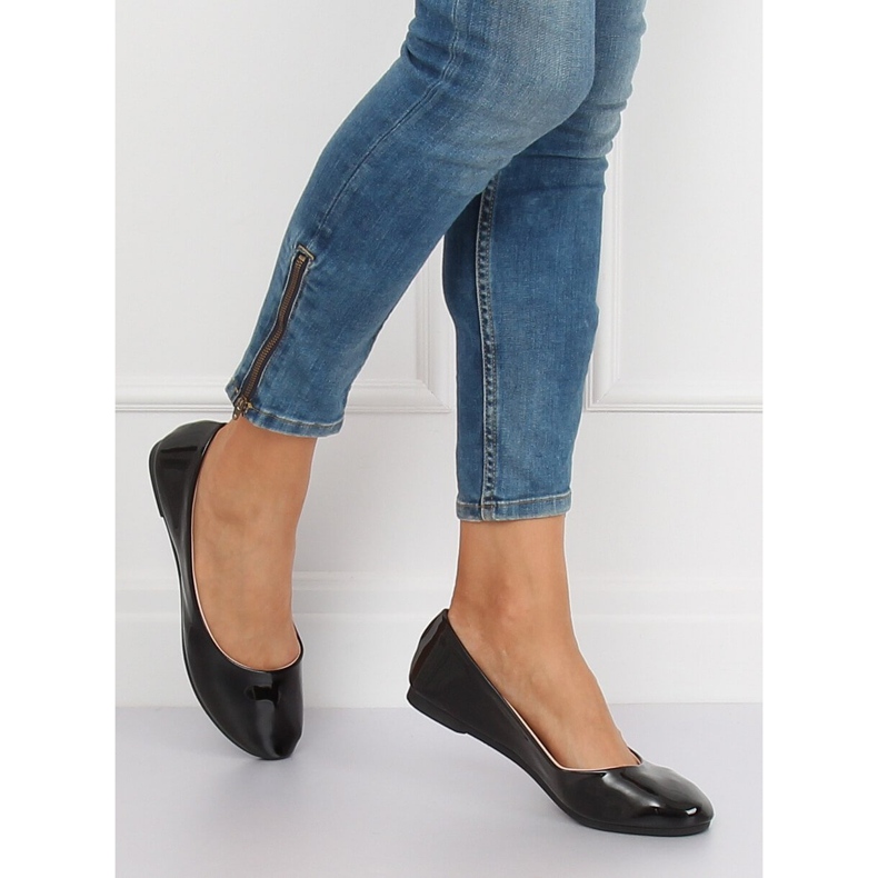 Schwarze Damen Ballerinas JX76P Schwarz 2