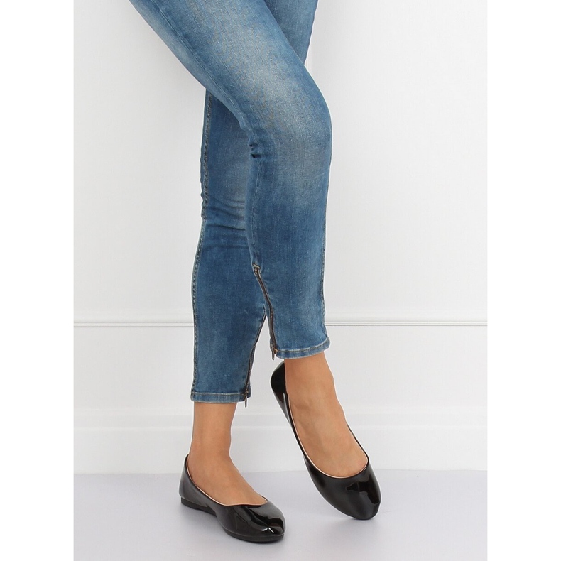 Schwarze Damen Ballerinas JX76P Schwarz 1