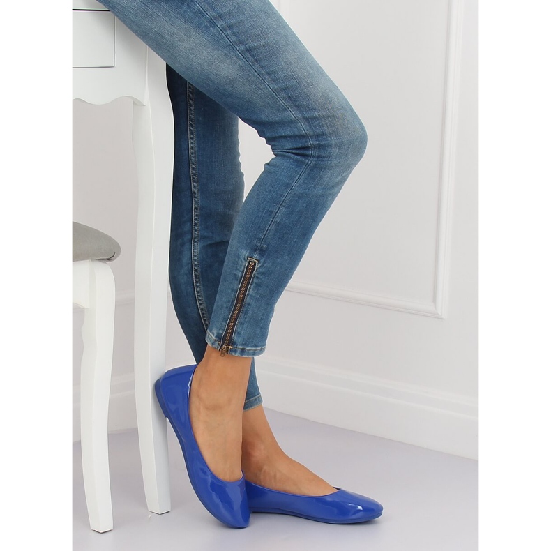 Kobaltfarbene Ballerinas für Damen JX76P T.BLUE blau navy blau 1