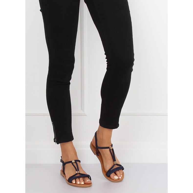 Marineblaue Sandalen für Damen L520 Blue navy blau 2