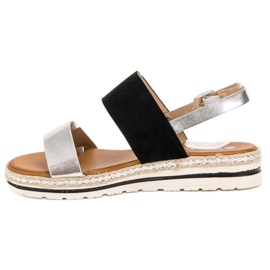 SHELOVET Bequeme Sandalen schwarz grau 1