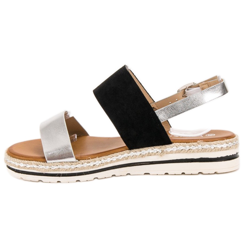 SHELOVET Bequeme Sandalen schwarz grau 1