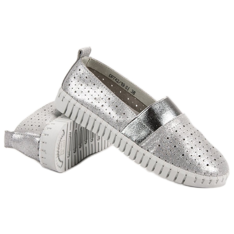 Filippo Slipper mit Glitzer grau 1
