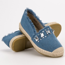Bestelle Espadrilles mit Nieten blau 2