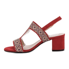 Goodin Hochhackige Sandalen rot 1