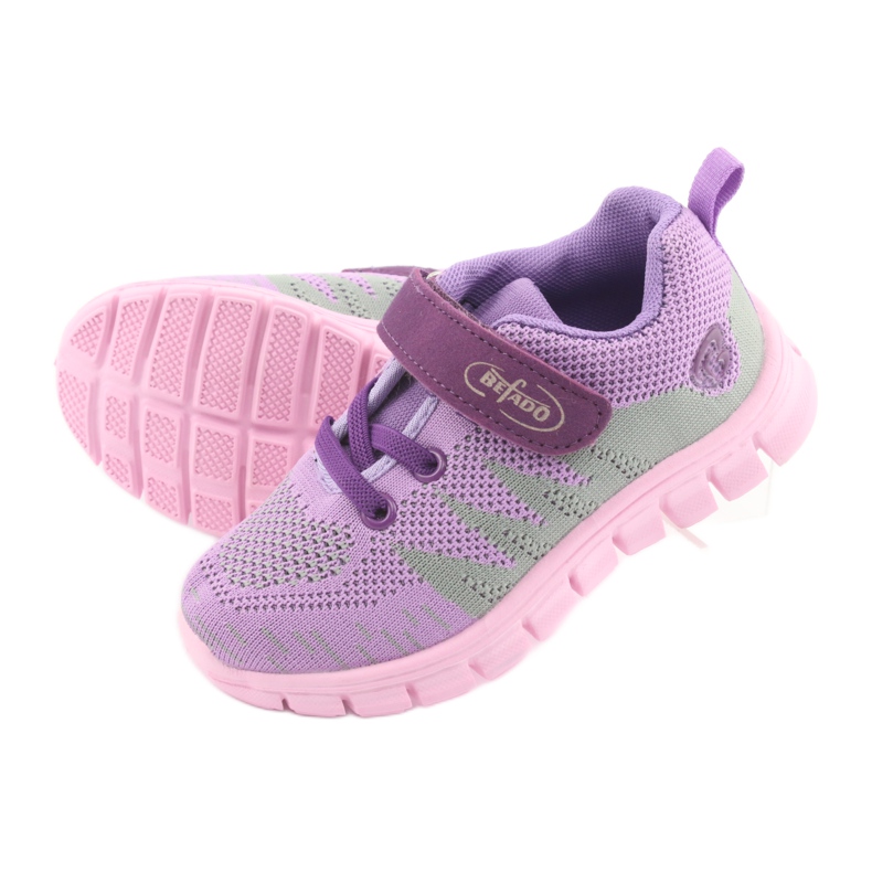 Befado Kinderschuhe bis 23 cm 516X024 violett rosa grün 6