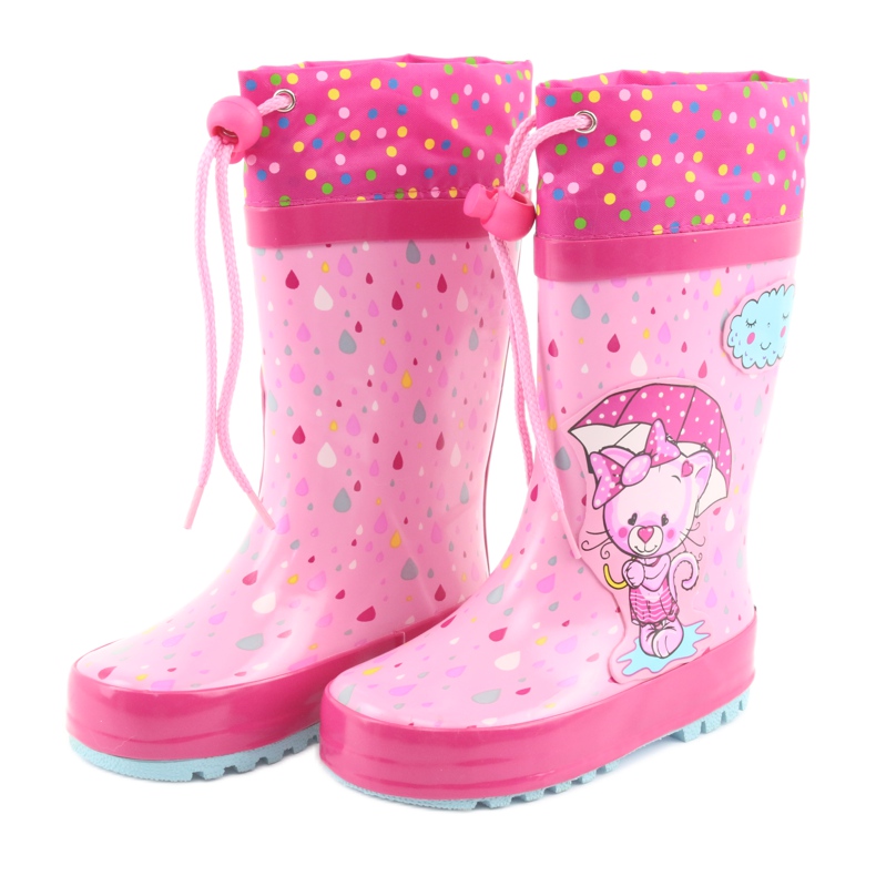 American Club Amerikanische Kätzchen-Baby-Regenstiefel blau rosa 3