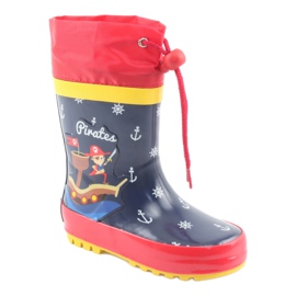 American Club American Pirat Kinder Regenstiefel rot navy blau 1