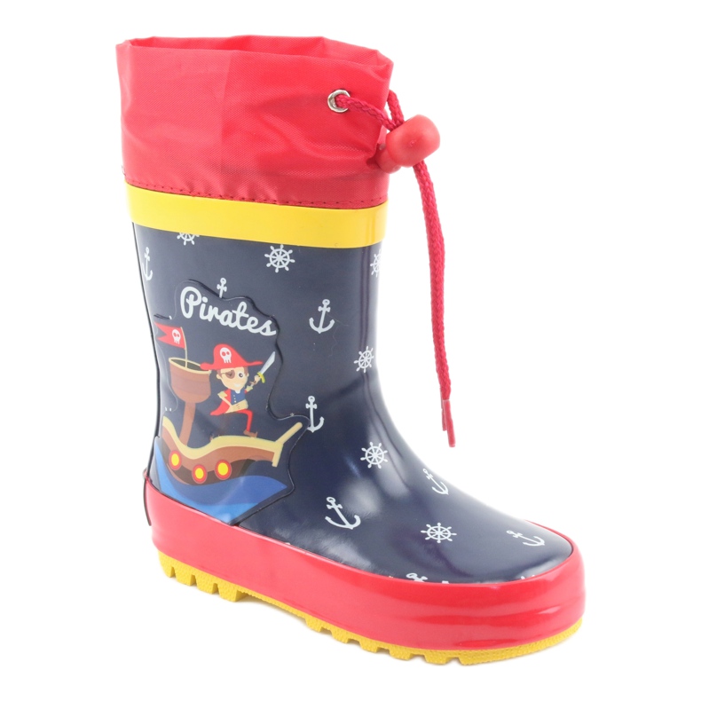 American Club American Pirat Kinder Regenstiefel rot navy blau 1