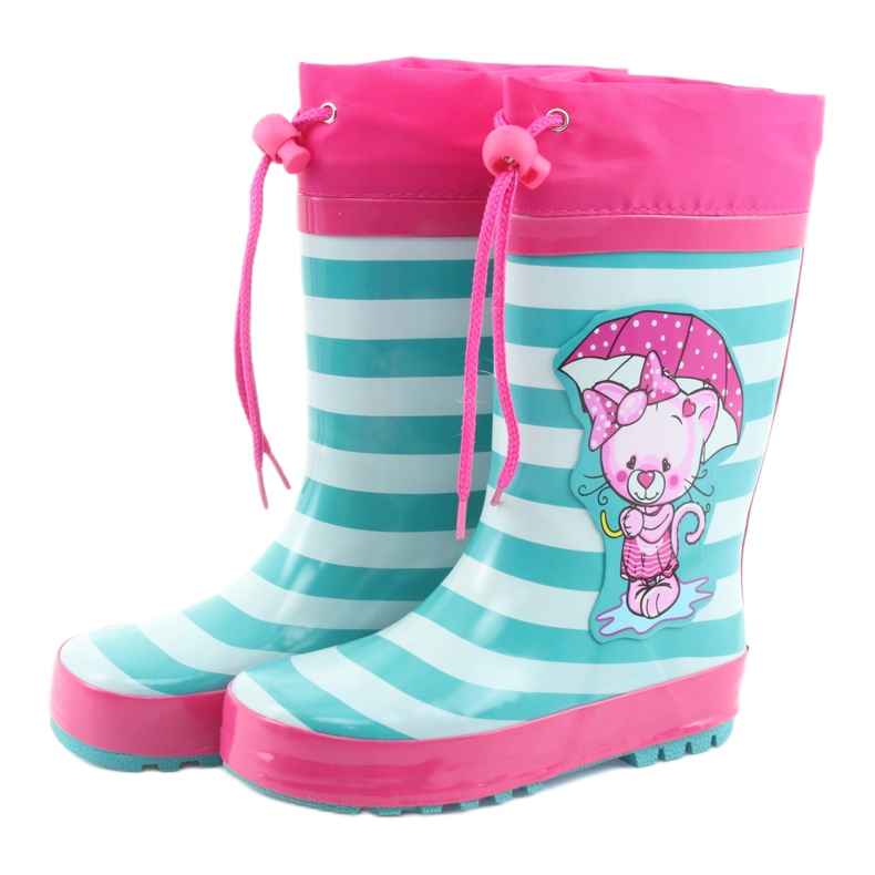 American Club Amerikanische Gummistiefel Kätzchen nach der Ausstellung rosa grün 3