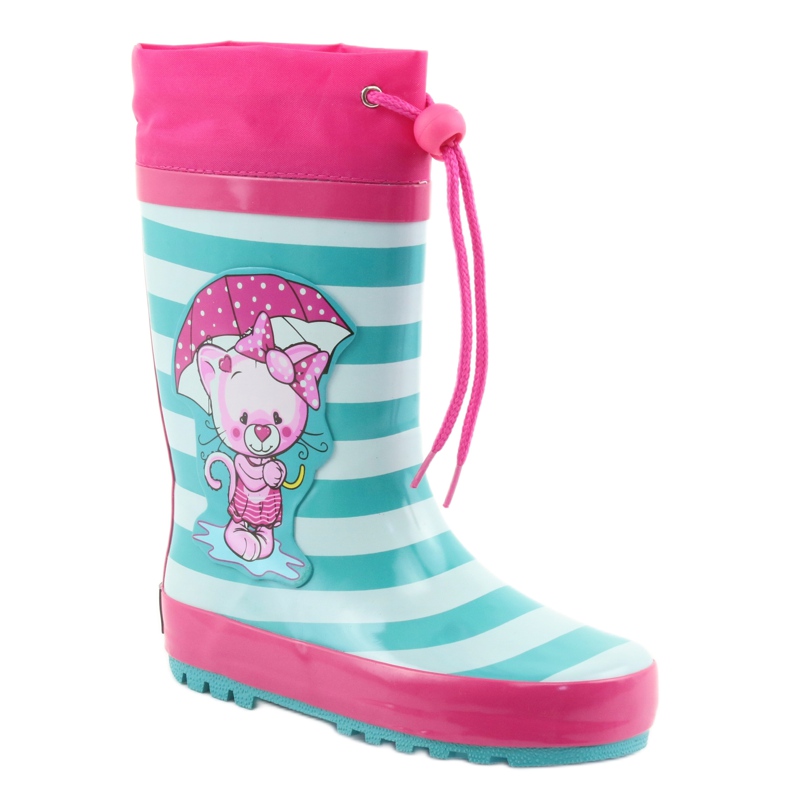 American Club Amerikanische Gummistiefel Kätzchen nach der Ausstellung rosa grün 1