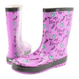 American Club Amerikanische Herzstiefel schwarz violett grün 4