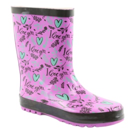 American Club Amerikanische Herzstiefel schwarz lila grün 1
