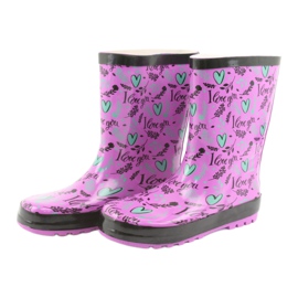 American Club Amerikanische Herzstiefel schwarz lila grün 3