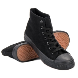 SHELOVET Schwarze hohe Sneakers 1