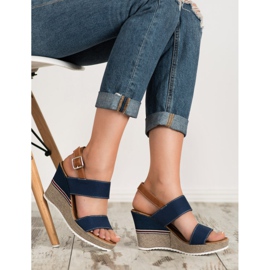 Goodin Sandalen aus Denim braun blau 2