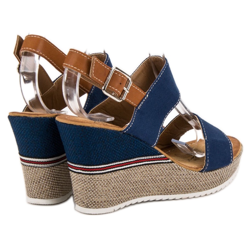 Goodin Sandalen aus Denim braun blau 1