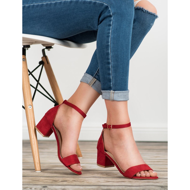 SHELOVET Klassische rote Sandalen 1