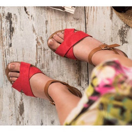 Primavera Keilsandalen braun rot 1