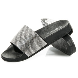 Queen Vivi Hausschuhe mit Kristallen schwarz 1