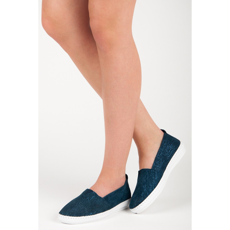 VINCEZA Slipony aus Leder blau 2