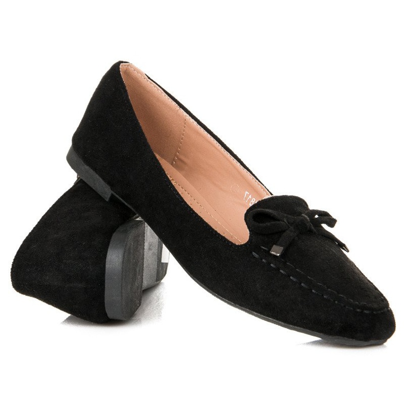 Small Swan Wildleder-Loafer mit Schleife schwarz 2