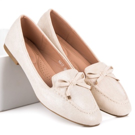 Small Swan Wildleder-Loafer mit Schleife beige 2