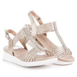 Kylie Sandalen mit Kristallen gelb 1