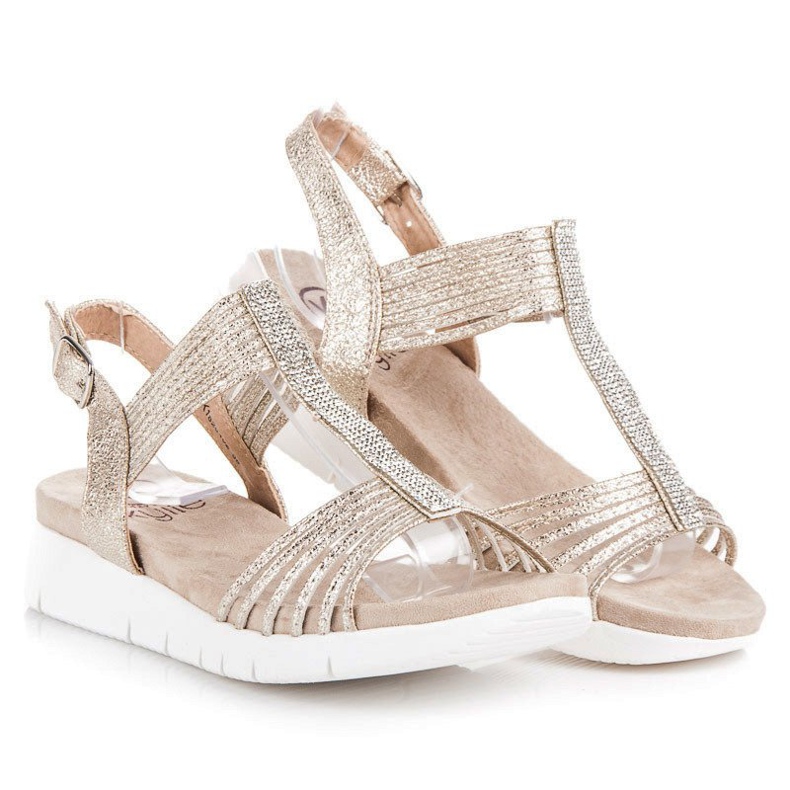 Kylie Sandalen mit Kristallen gelb 1