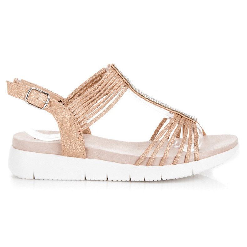 Kylie Sandalen mit Kristallen braun 1