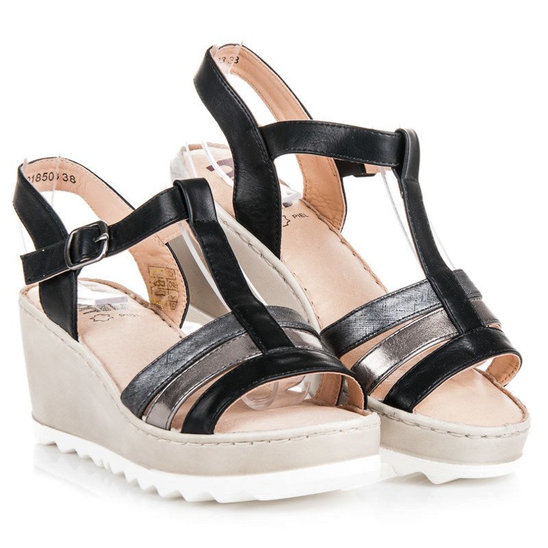 Kylie Keilsandalen schwarz 1