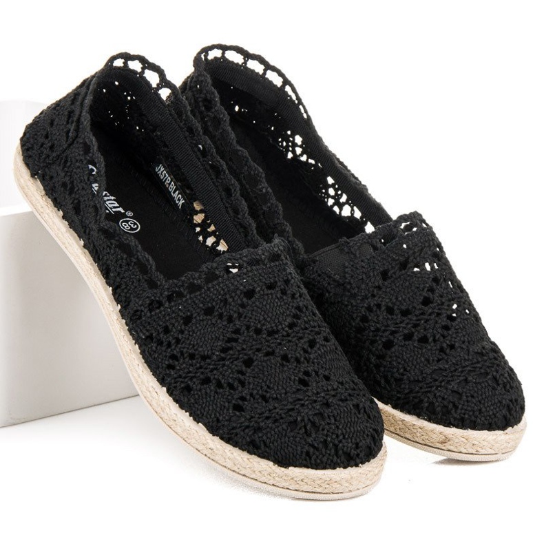 Seastar Schwarze Espadrilles aus Spitze 2