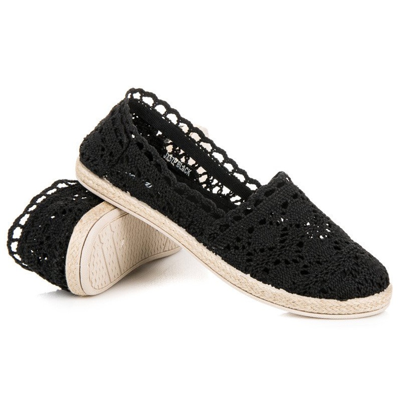 Seastar Schwarze Espadrilles aus Spitze 1