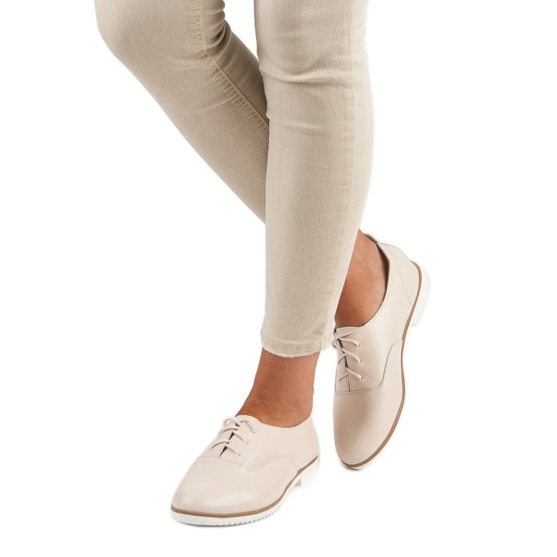 Hellbeige Lederschuhe von MAZARO 2