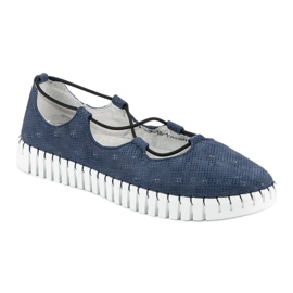 VINCEZA marineblaue Ballerinas 1