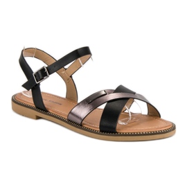 L. Lux. Shoes Stilvolle schwarze Sandalen 2
