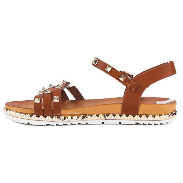 Anesia Paris Rock flache Sandalen braun 1