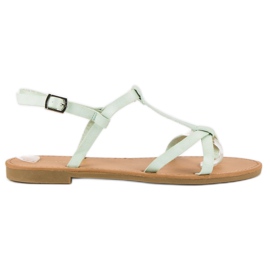 Ideal Shoes Leichte mintfarbene Sandalen grün 1