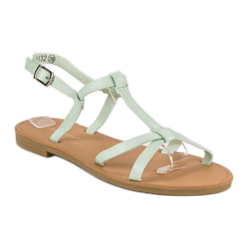 Ideal Shoes Leichte mintfarbene Sandalen grün 2