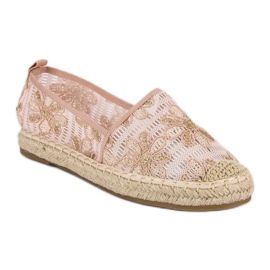 Seastar Espadrilles aus Spitze gelb rosa 1