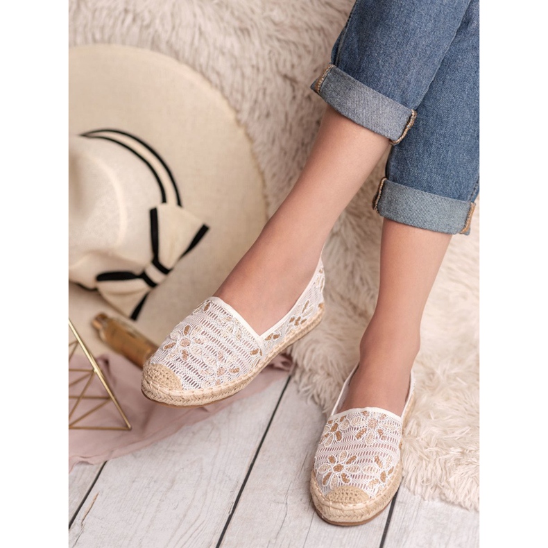 Seastar Espadrilles aus Spitze weiß gelb 1