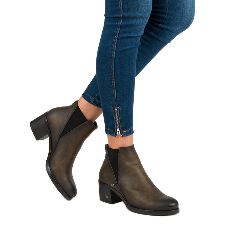Stiefel Chelsea Boots mit Absatz VINCEZA grün 2
